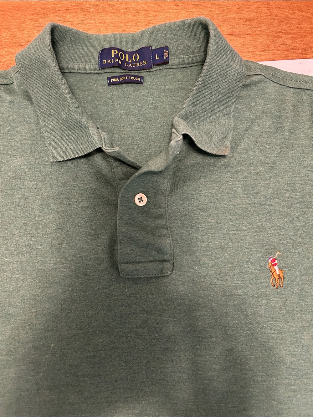Polo by Ralph Lauren Heathered Sage Green Polo Shirt